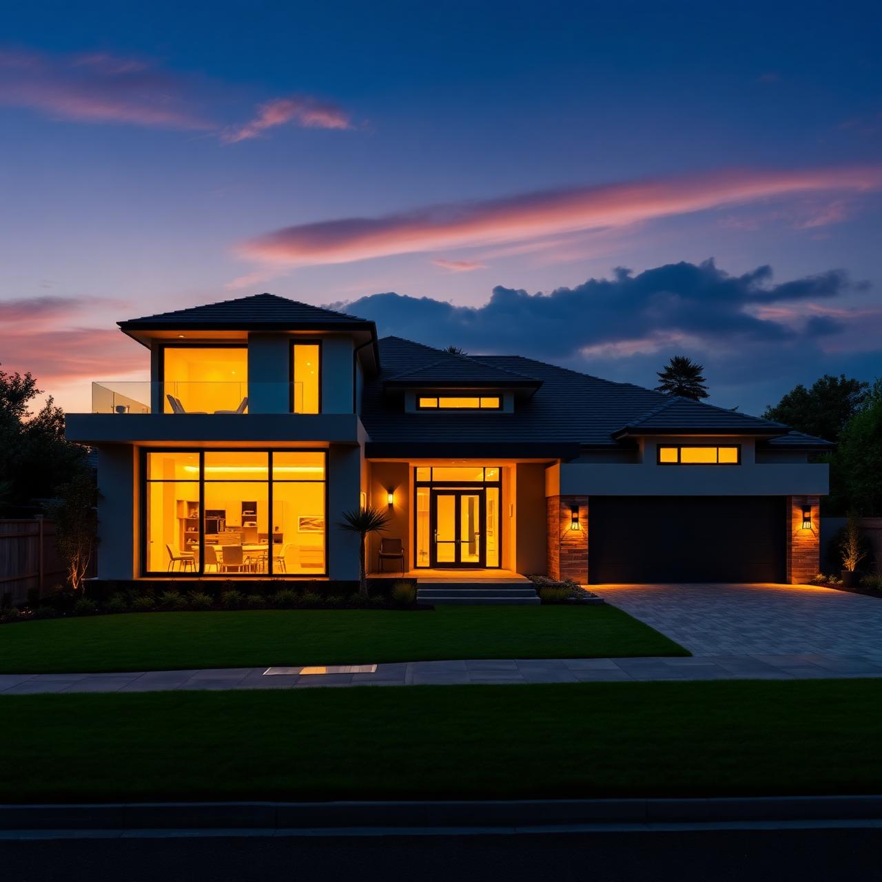 Luxury home at twilight